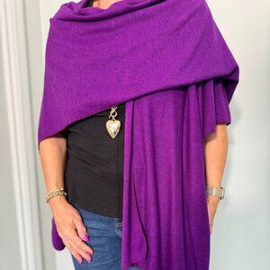 Handmade Vibrant Purple Wool Cardigan/Scarf